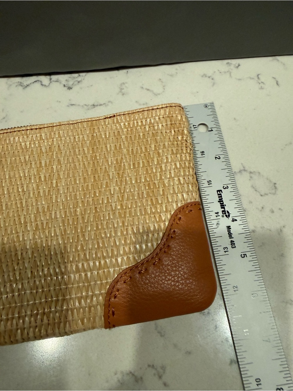 HOBO Tan Woven Wristlet with Brown Leather Ring Handle - Picture 13 of 16